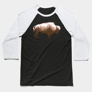Dramabite Bison Buffalo Double Exposure Surreal Wildlife Native Animal Baseball T-Shirt